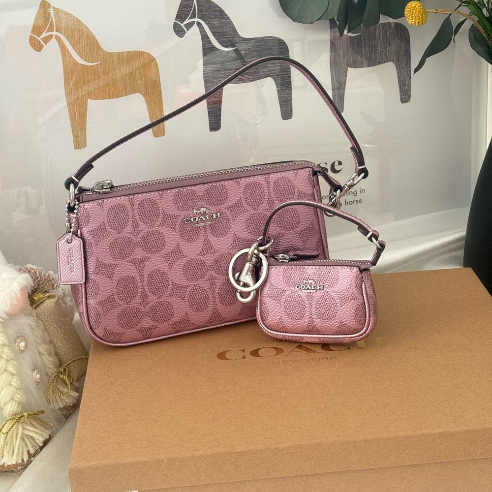 NWT Coach Boxed Nolita 19 And Nolita Bag Charm Set Pink/Rose Holiday Gift - Picture 2 of 10